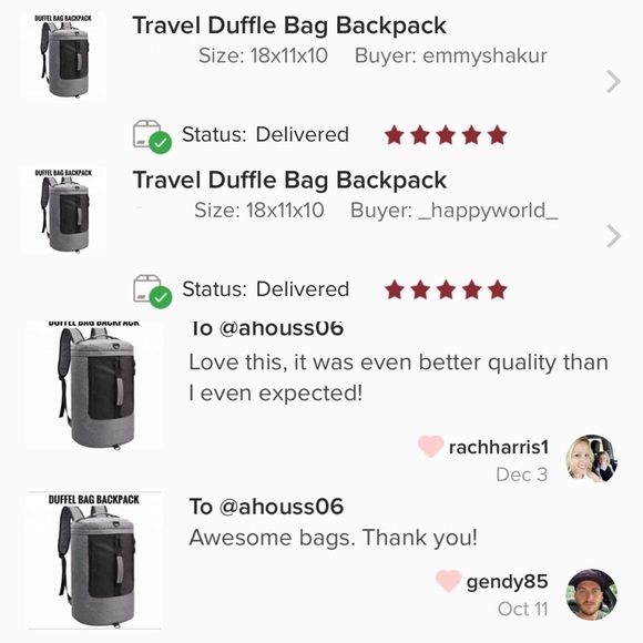 Travel Duffle Bag Backpack - Picture 2 of 8